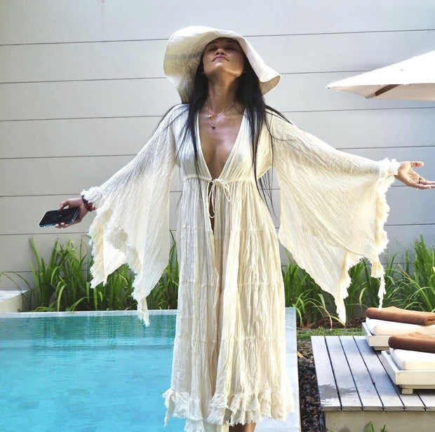 100% COTTON KIMONO YURI - sustainably made MOMO NEW YORK sustainable clothing, cottoncollectionspring2023 slow fashion