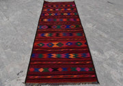 9.0 x 3.4 Ft, Gorgeous vintage handmade afghan Hallway long kilim runner rug, Tribal rug runner, Vintage rug, Turkmen rug, Afghan runner - sustainably made MOMO NEW YORK sustainable clothing, rug slow fashion