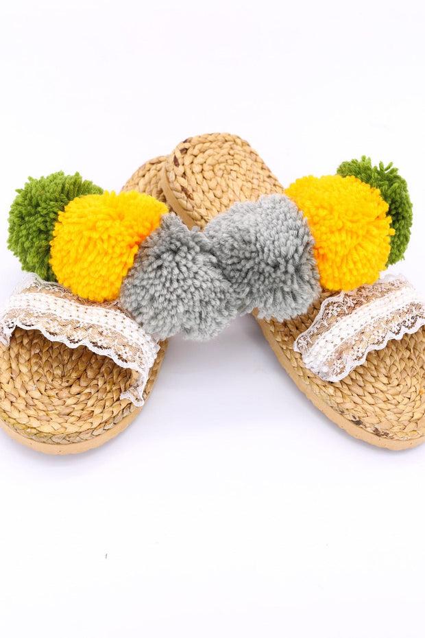 ARUBA POM POM SANDAL - sustainably made MOMO NEW YORK sustainable clothing, preorder slow fashion