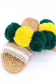 ARUBA POM POM SANDAL - sustainably made MOMO NEW YORK sustainable clothing, preorder slow fashion