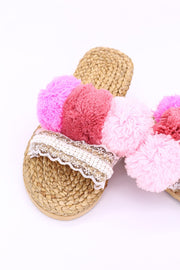 ARUBA POM POM SANDAL - sustainably made MOMO NEW YORK sustainable clothing, preorder slow fashion