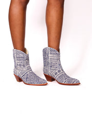 BATIK INDIGO BOOTIES NATASHA - sustainably made MOMO NEW YORK sustainable clothing, boots slow fashion