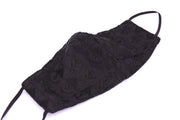 BLACK EMBROIDERED FACE MASK HOLLEE - sustainably made MOMO NEW YORK sustainable clothing, offerfm slow fashion