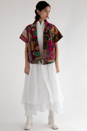 Bolero Kimono Jacket Echo - sustainably made MOMO NEW YORK sustainable clothing, embroidered slow fashion