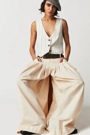 CASSIA PLEATED TROUSERS WIDE LEG PANTS - sustainably made MOMO NEW YORK sustainable clothing, pants slow fashion