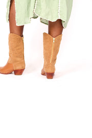 CORDUROY WESTERN STYLE BOOTS - sustainably made MOMO NEW YORK sustainable clothing, boots slow fashion