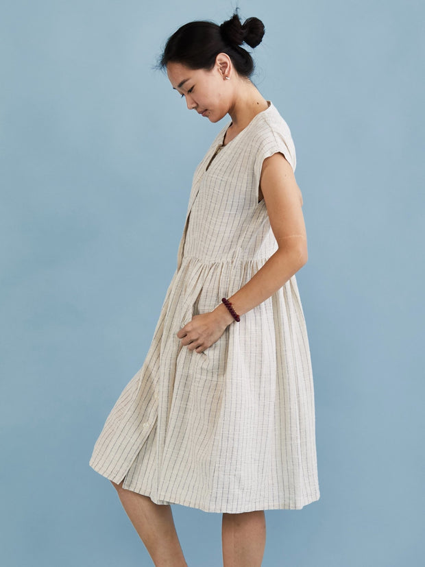 COTTON DRESS HEIDI - sustainably made MOMO NEW YORK sustainable clothing, kaftan slow fashion