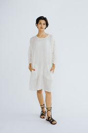 COTTON DRESS STELLA - sustainably made MOMO NEW YORK sustainable clothing, kaftan slow fashion