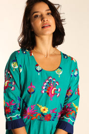 COTTON EMBROIDERED DRESS NELI - sustainably made MOMO NEW YORK sustainable clothing, dress slow fashion