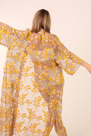 COTTON EMBROIDERED LACE KIMONO EWAS - sustainably made MOMO NEW YORK sustainable clothing, slow fashion