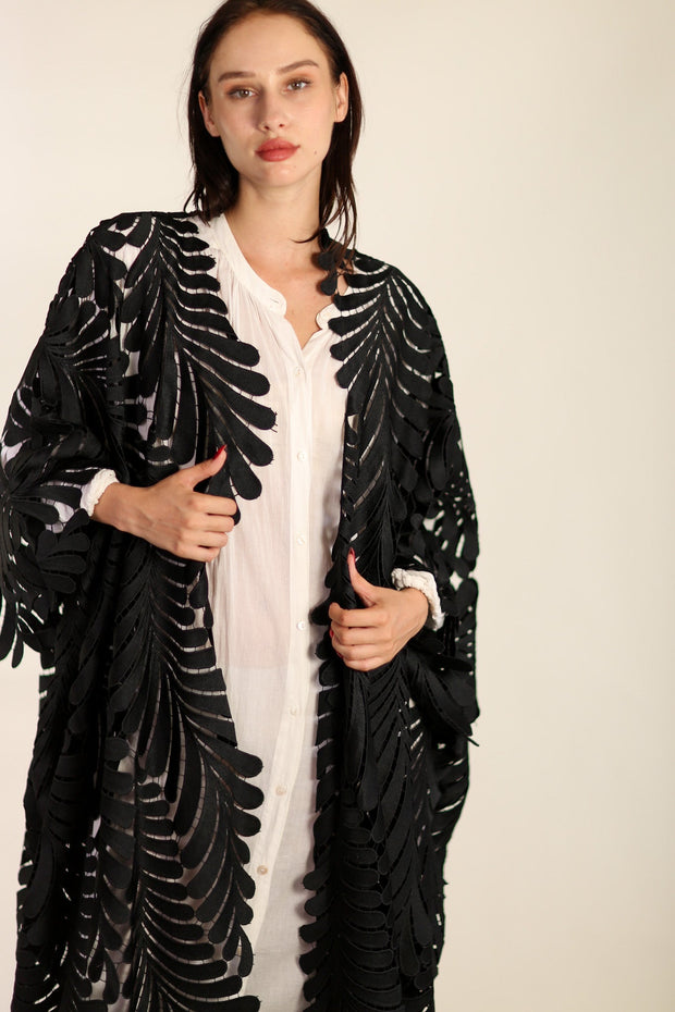 COTTON LACE KAFTAN LONDA - sustainably made MOMO NEW YORK sustainable clothing, slow fashion