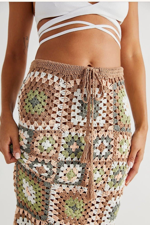 CROCHET DREAM MAXI SKIRT LISA X FREE PEOPLE - sustainably made MOMO NEW YORK sustainable clothing, fall22 slow fashion