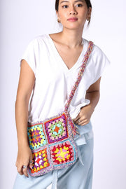 CROCHET SHOULDER CROSS BODY BAG TIBB - sustainably made MOMO NEW YORK sustainable clothing, crochet slow fashion