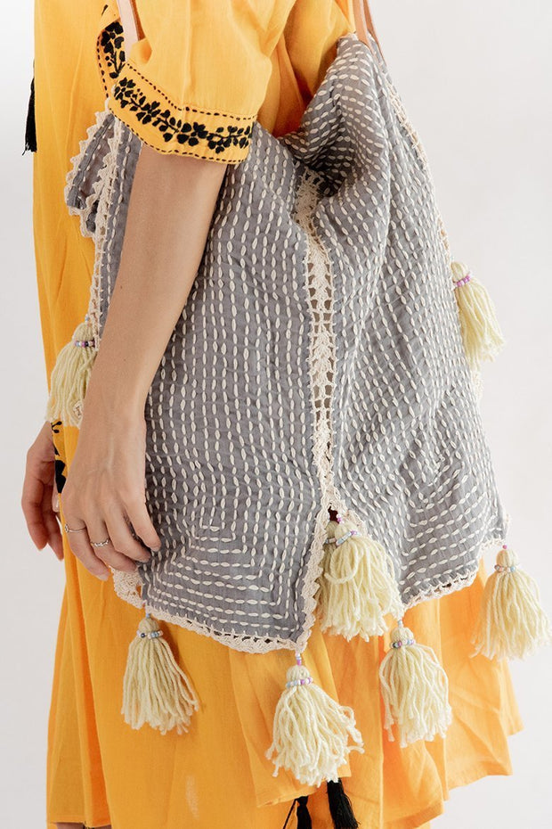 Dalia Daydream Kaftan Tote - sustainably made MOMO NEW YORK sustainable clothing, offer slow fashion