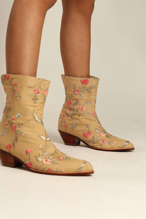 EMBROIDERED BOOTS NAMRATA - sustainably made MOMO NEW YORK sustainable clothing, boots slow fashion