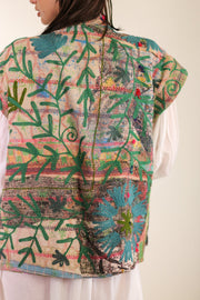 EMBROIDERED COTTON VEST WINU - sustainably made MOMO NEW YORK sustainable clothing, Kimono slow fashion