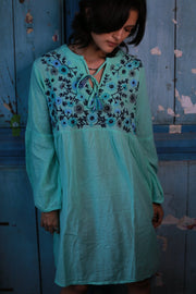 EMBROIDERED DRESS MALIKA - sustainably made MOMO NEW YORK sustainable clothing, kaftan slow fashion