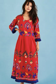 EMBROIDERED DRESS NELI - sustainably made MOMO NEW YORK sustainable clothing, dress slow fashion