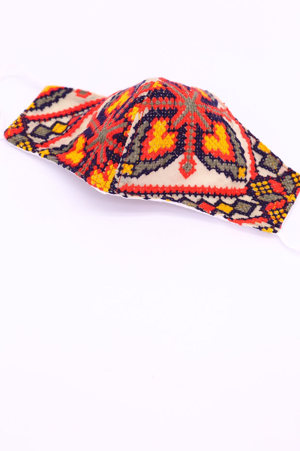 EMBROIDERED FACE MASK YAEBON - sustainably made MOMO NEW YORK sustainable clothing, offerfm slow fashion