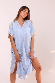 EMBROIDERED KAFTAN DRESS MALIA - sustainably made MOMO NEW YORK sustainable clothing, kaftan slow fashion