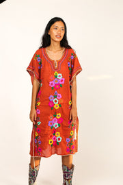 EMBROIDERED KAFTAN PHOEBE - sustainably made MOMO NEW YORK sustainable clothing, kaftan slow fashion