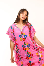 EMBROIDERED KAFTAN PHOEBE - sustainably made MOMO NEW YORK sustainable clothing, kaftan slow fashion