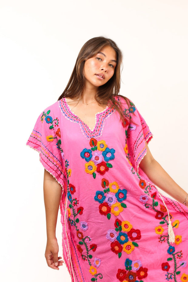 EMBROIDERED KAFTAN PHOEBE - sustainably made MOMO NEW YORK sustainable clothing, kaftan slow fashion