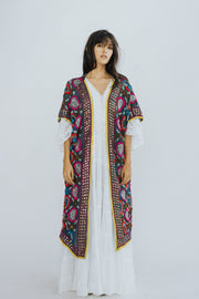 EMBROIDERED KAFTAN PILAR - sustainably made MOMO NEW YORK sustainable clothing, Kimono slow fashion