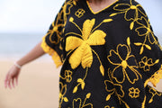 EMBROIDERED KAFTAN TOP NINA - sustainably made MOMO NEW YORK sustainable clothing, slow fashion