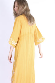 EMBROIDERED KIMONO DUSTER CALIFORNIA LOVE MIA - sustainably made MOMO NEW YORK sustainable clothing, Kimono slow fashion