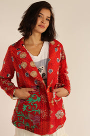 EMBROIDERED PATCHWORK JACKET PENNY - sustainably made MOMO NEW YORK sustainable clothing, Jacket slow fashion