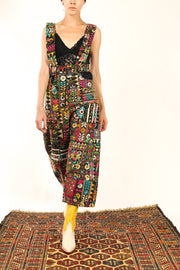 EMBROIDERED PATCHWORK JUMPSUIT HENRY - sustainably made MOMO NEW YORK sustainable clothing, fall22 slow fashion