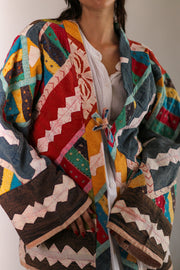 EMBROIDERED PATCHWORK KIMONO HILO - sustainably made MOMO NEW YORK sustainable clothing, slow fashion