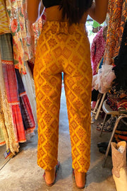 EMBROIDERED SILK PANTS QUIN - sustainably made MOMO NEW YORK sustainable clothing, pants slow fashion