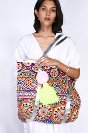 EMBROIDERED TOTE BAG LOA - sustainably made MOMO NEW YORK sustainable clothing, offer slow fashion