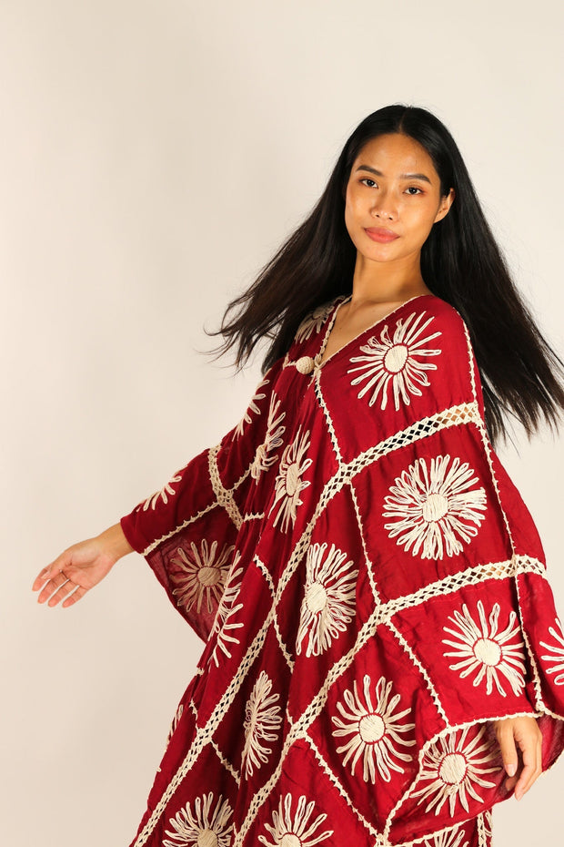 FLORA CROCHET KIMONO - sustainably made MOMO NEW YORK sustainable clothing, crochet slow fashion