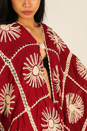 FLORA CROCHET KIMONO - sustainably made MOMO NEW YORK sustainable clothing, crochet slow fashion