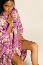 FLORA CROCHET KIMONO - sustainably made MOMO NEW YORK sustainable clothing, crochet slow fashion