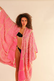 FRINGE STITCH KIMONO MADONNA - sustainably made MOMO NEW YORK sustainable clothing, Kimono slow fashion