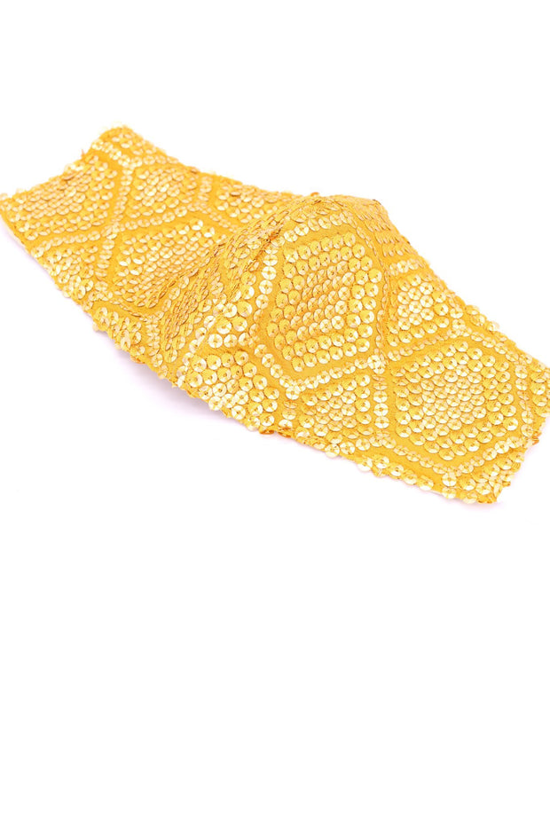 GOLD SEQUIN FACE MASK ALFHILD - sustainably made MOMO NEW YORK sustainable clothing, offerfm slow fashion