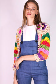 HAND CROCHET CARDIGAN ULLA - sustainably made MOMO NEW YORK sustainable clothing, crochet slow fashion