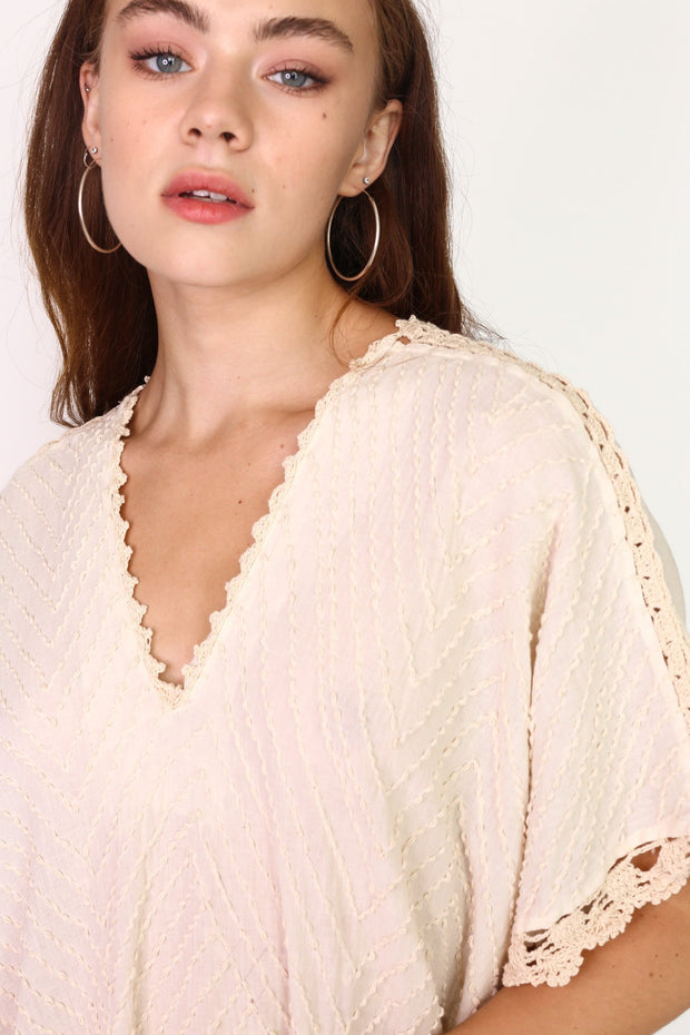 HAND CROCHET STITCH KAFTAN MALIA - sustainably made MOMO NEW YORK sustainable clothing, crochet slow fashion