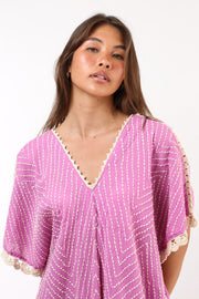 HAND EMBROIDERED KAFTAN MALIA - sustainably made MOMO NEW YORK sustainable clothing, kaftan slow fashion