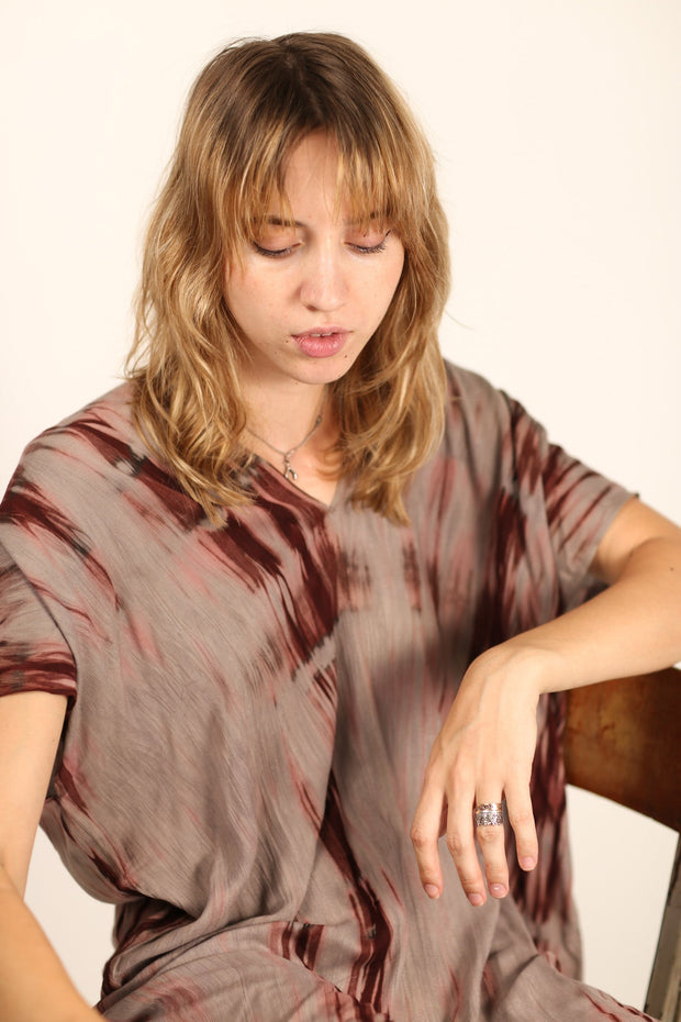 HAND NATURAL TIE DYE KAFTAN NIKI - sustainably made MOMO NEW YORK sustainable clothing, kaftan slow fashion