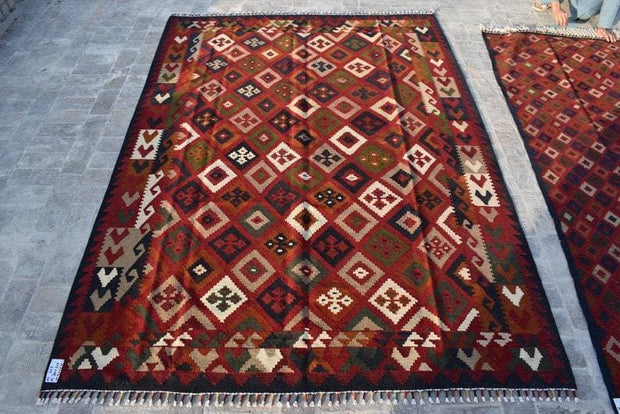 Handmade Kilim, Maimana Kilim, Old Kilim, Area Kilim, Afghan Kilim, Vintage kilim ,Chobi kilim ,Afghan Kilem ,Ghalmori Kilim - sustainably made MOMO NEW YORK sustainable clothing, rug slow fashion
