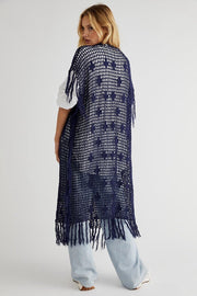 HIDDEN COVE CROCHET KIMONO X FREE PEOPLE - sustainably made MOMO NEW YORK sustainable clothing, crochet slow fashion