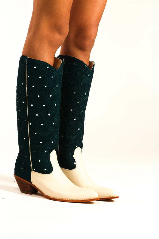 HIGH WESTERN BOOTS BEATRICE - sustainably made MOMO NEW YORK sustainable clothing, boots slow fashion