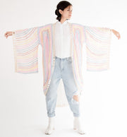 Kaftan Kimono Bila White - sustainably made MOMO NEW YORK sustainable clothing, Boho Chic slow fashion