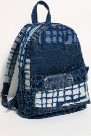 INDIGO PATCHWORK BACKPACK X FREE PEOPLE - sustainably made MOMO NEW YORK sustainable clothing, offer slow fashion