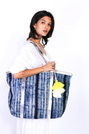 INDIGO TOTE HEMP BAG TANKE - sustainably made MOMO NEW YORK sustainable clothing, offer slow fashion